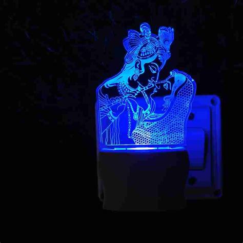 RADHA KRISHNA Acrylic 3D Illusion RGB 7 Colour Changing LED Plug and ...