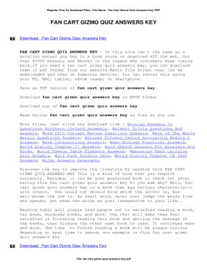 Fan Cart Gizmo Quiz Answer Key - Fill Online, Printable, Fillable ...
