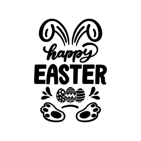 Happy Easter Black And White Vector Art, Icons, and Graphics for Free ...