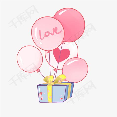 带气球礼物怎么画最新素材
