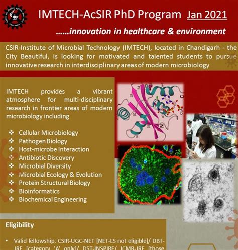 IMTECH-AcSIR PhD Program 2021 January