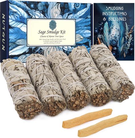 Nutgun 5Pcs White Sage Smudge Sticks with Palo Santo Sticks - Sage ...