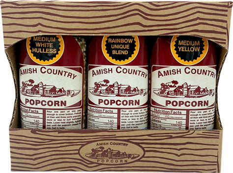 Amazon.com: Amish Country Popcorn | 3-1 lb Bags | Purple, Red and Blue ...