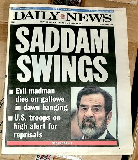 Saddam Hussein execution December 30th 2006 New York Daily News full ...