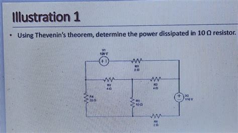 using thevenin theorem, determine power dissipated in 10 ohm resistor ...