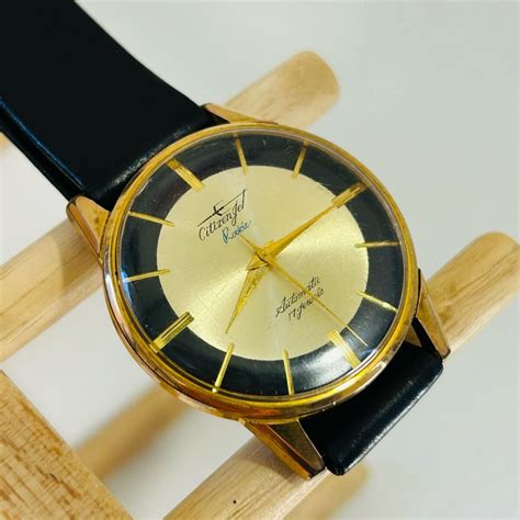 ⑥ CITIZEN Jet Rookie Automatic 17石 シチズン ジェット ルーキー 腕時計 自動巻き ゴールド ブラック ...