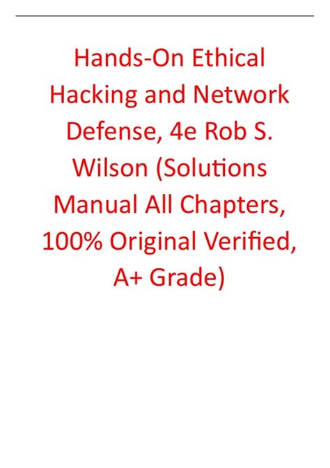 Hands-on Ethical Hacking And Network Defense