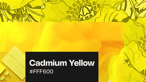 Cadmium yellow: Color codes, color palettes and uses