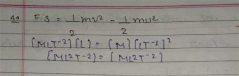 check the correctness FS is equal to MV square minus half MU square ...