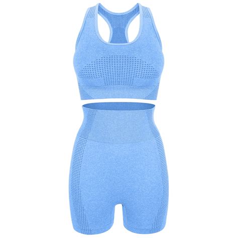 SWETRACE 1 Set Workout Sets Form-fitting Sky-blue Women's Workout Sets ...