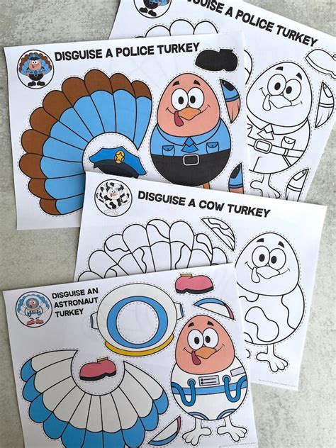 Free Printable Turkey in Disguise Templates to "Hide a Turkey"