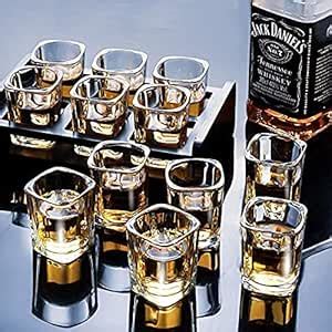 Buy NVRA Premium Shot Glass Set of 6, 60 ML Transparent Heavy Base Shot ...