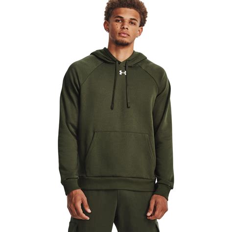 Under Armour UA Rival Fleece Hoodie Men - Marine OD Green/White | BIKE24