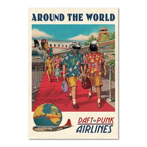 Buy Daft Punk Poster | Around the World Album Retro Art | High Quality ...