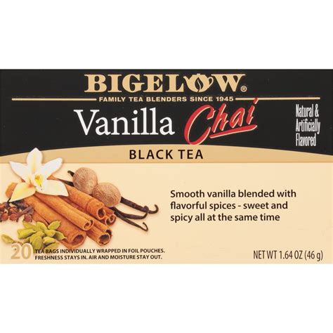 Bigelow Vanilla Chai, Black Tea Bags, 20 Count - Walmart.com