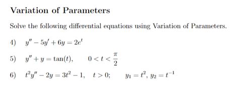 Image result for Variation of Parameters Form