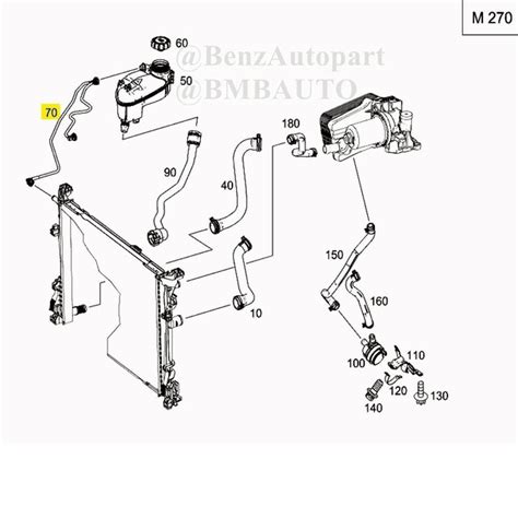 BENZแท้ ท่อยางกระป๋องพักน้ำ (เครื่อง เบนซิน M270) W176 W246 W117 W156 ...