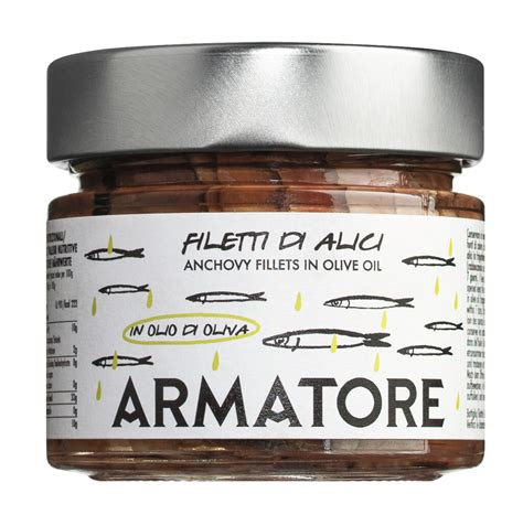 Alici in olio, Sardellen in Olivenöl, Armatore, 195 g, Glas | GOURMET ...