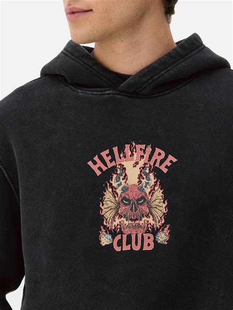 Men's Charcoal Stranger Things Hellfire Club Hoodie | Primark