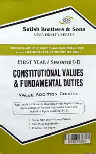 SBS Delhi University 1st Year Semester 1 & 2 Constitutional Values ...
