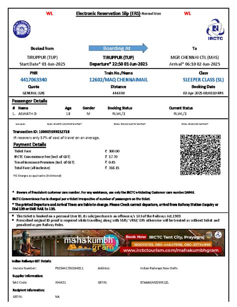 WL TUP to MAS Train Booking Details & User Instructions - Studocu