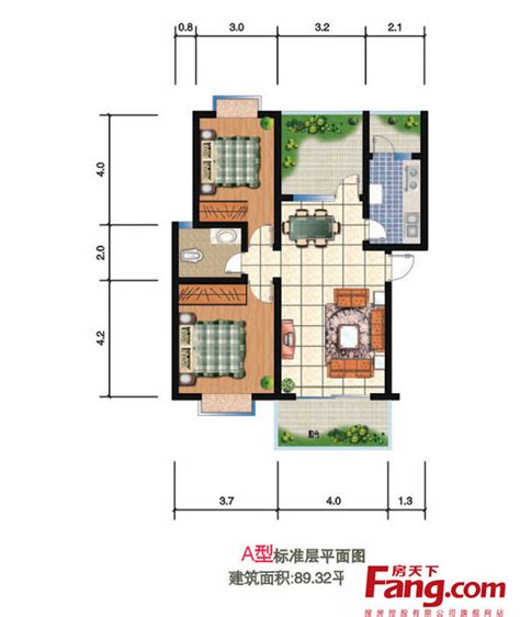 安徽省合肥市长丰县北城世纪城二期两室一厅一厨一卫101.99㎡-v2户型图 - 小区户型图 -躺平设计家