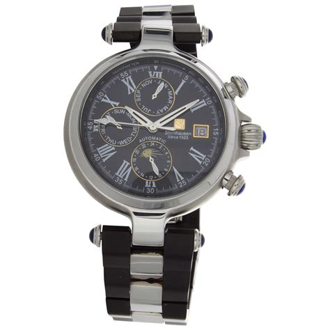 Steinhausen SW391SLMBLS Men's Watch Marquise Automatic Two Tone Black ...