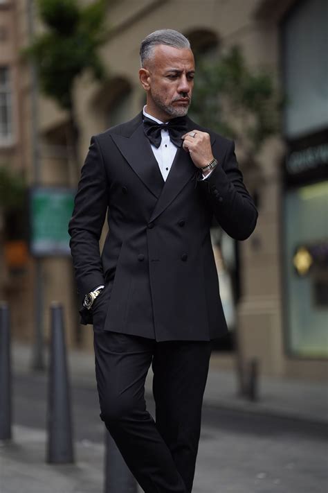 black double breasted suit