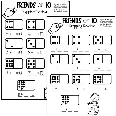 Dropping Dominoes Friends of Ten Worksheet - Top Teacher - Worksheets ...
