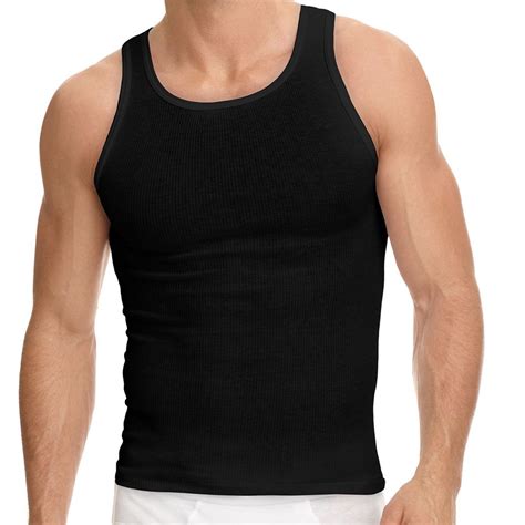 3-6 Packs Mens 100% Cotton Tank Top Wife Beater A-Shirt Undershirt ...
