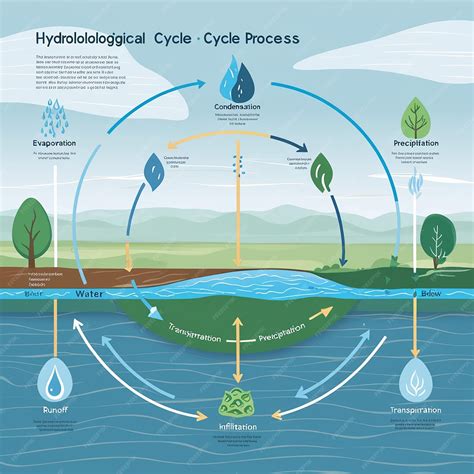 The hydrological cycle process visually for learning course water ...