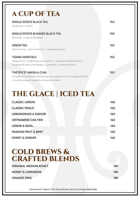 Menu at Café Noir - Lulu Mall, Bengaluru