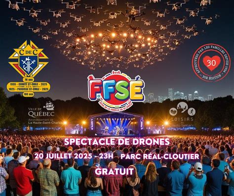 Spectacle de drone -, Parc Réal-Cloutier, Quebec, QC, Canada, Quebec ...