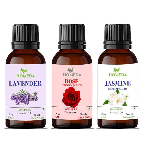 Homeda Lavender, Jasmine and Rose Essential Oil for Hair Growth ...