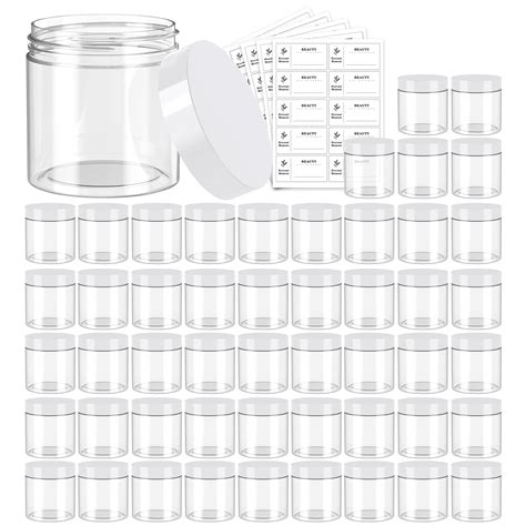 50 Pack 4 Oz Plastic Jars Round Clear Cosmetic Container | Desertcart INDIA