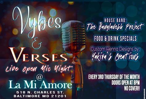 Vybes & Verses Live Open Mic @ La Mi Amore Restaurant Bar and Lounge ...