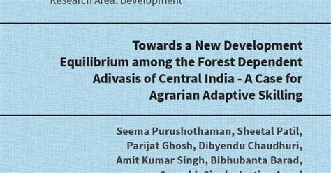 Towards a New Development Equilibrium among the Forest Dependent ...