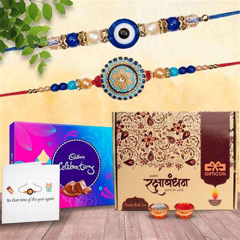 Gifticon Rakhi Gift set for Brother with 2 Rakhis Celebrations Roli ...