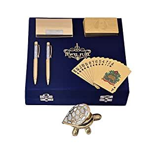 JEWEL FUEL 24K Gold Playing Card, 2 Gold Plated Pen, Fengshui Tortoise ...