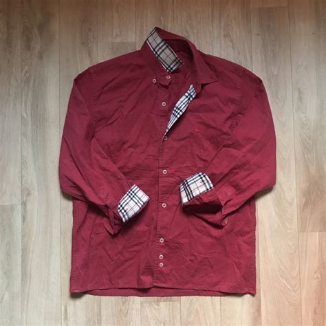 Red burberry dress shirt online