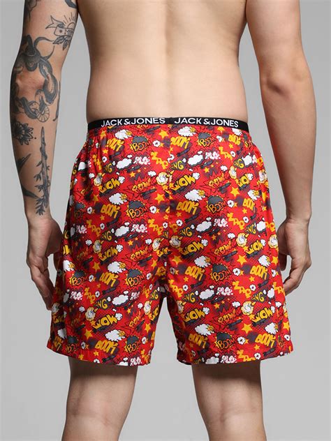 Red Printed Cotton Boxers