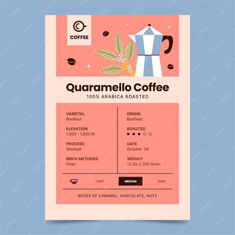 Premium Vector | Hand drawn coffee label design template