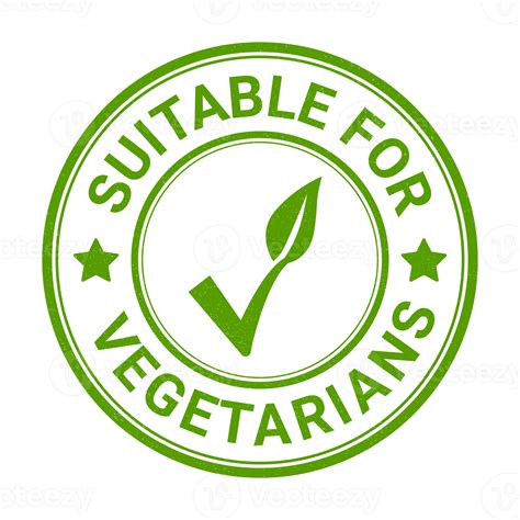 Suitable For Vegetarians Rubber Stamp, Leaf Badge, Sticker, Emblem ...