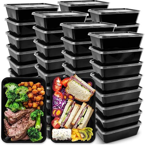 Amazon.com: IUMÉ Reusable Food Prep Containers, 50-Pack 24 OZ Plastic ...