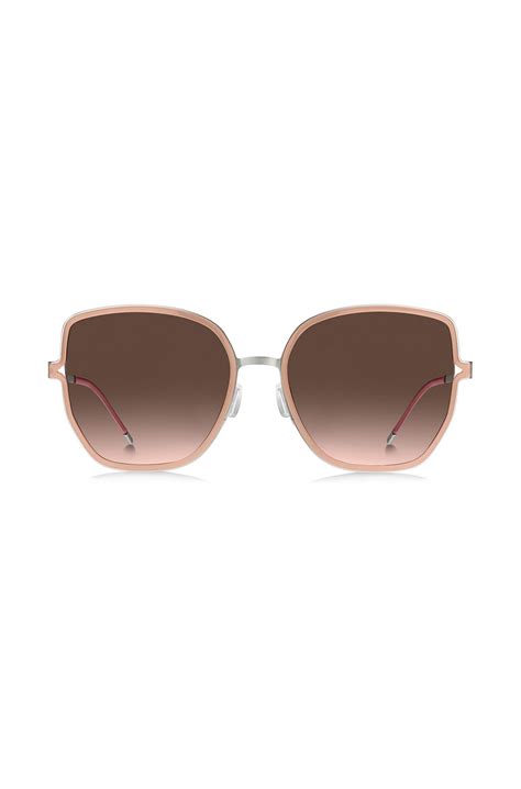 BOSS - Nude-frame sunglasses with forked temples and branded chain