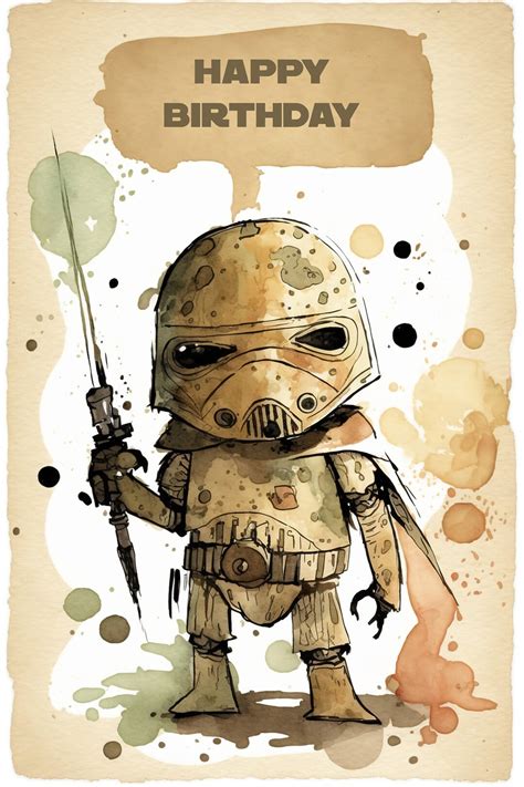 Star Wars Themed Birthday Card Printable Star Wars Greeting Card Print ...