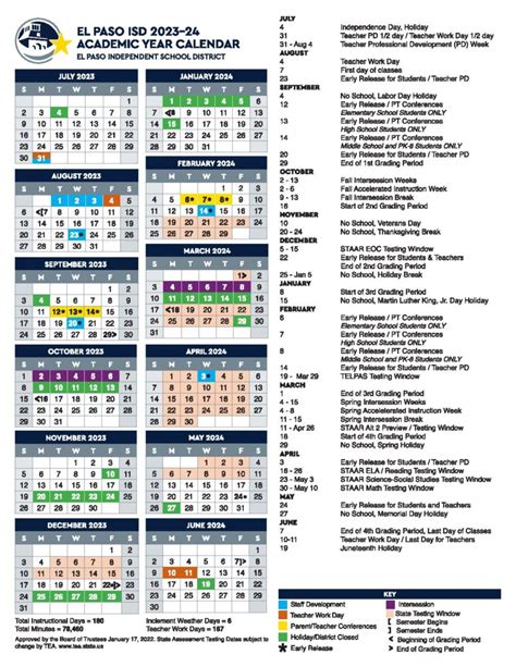 El Paso Independent School District Calendar 2023-2024