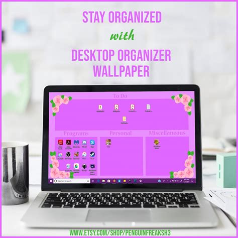 Buy Pink Flower Purple Desktop Wallpaper Organizer Background Graphic ...