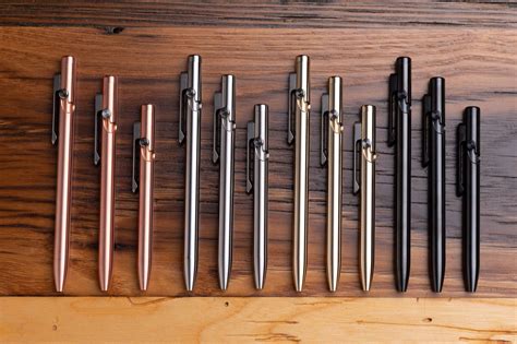 Tactile turn slim bolt action pen bronze short titanium damascus – Artofit