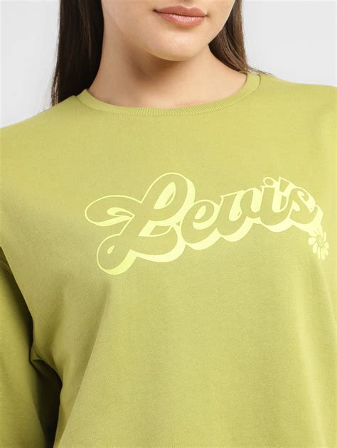 Women's Graphic Print Green Crew Neck Sweatshirt – Levis India Store